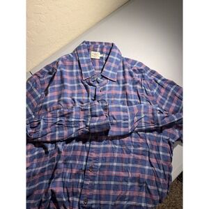 Faherty Men's the Movement Flannel Shirt XL, Red/Blue/Gray, Plaid Pattern